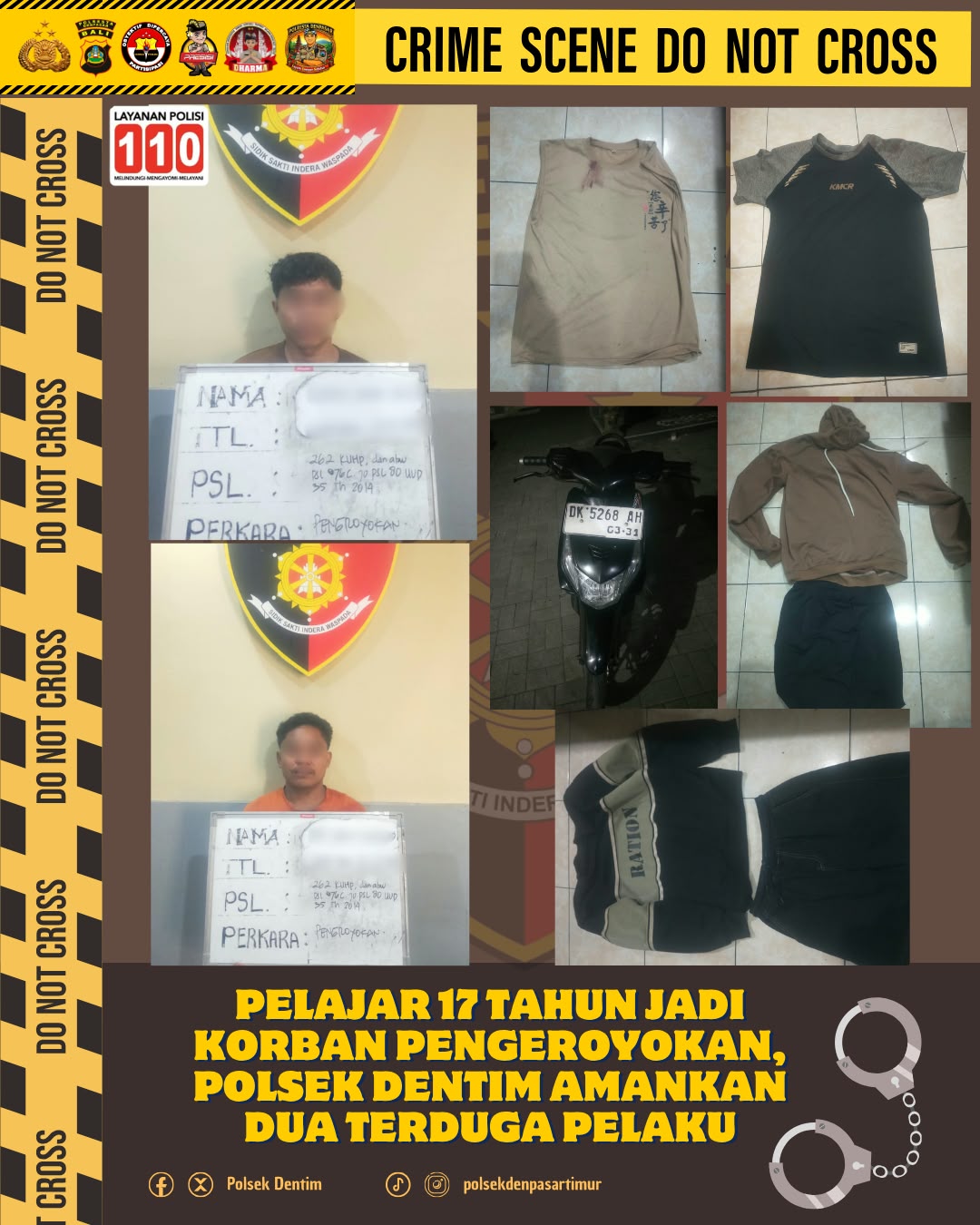 Two Men Arrested in Denpasar Timur for Allegedly Assaulting 17-Year-Old Boy